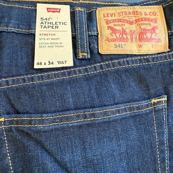 NWT Levi’s Mens Jeans 46x34 Big & Tall 541 Athletic Taper Blue Casual Stretch - Picture 11 of 11